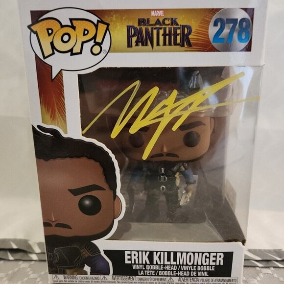 Michael B. Jordan signed Funko Pop! Vinyl: Marvel - Erik Killmonger #278 w/COA - Picture 1 of 5